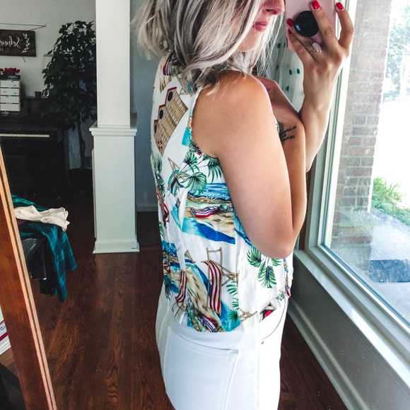 Jamaican Bay Hawaiian Sleeveless Shirt M or S - Picture 6 of 6